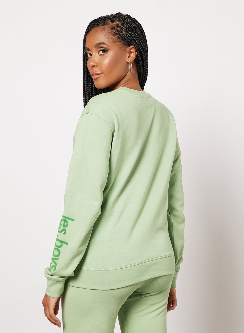 Les Girls Les Boys - Basic Crew Neck Sweatshirt Green - Image 1