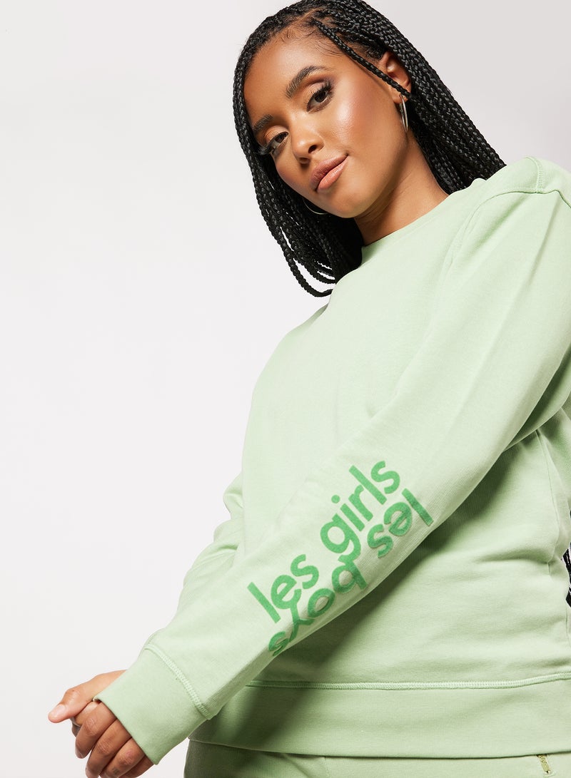 Les Girls Les Boys - Basic Crew Neck Sweatshirt Green - Image 1