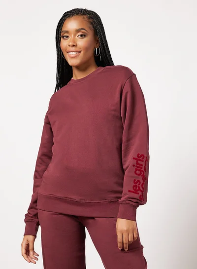 Les Girls Les Boys Basic Oversized Sweatshirt Maroon