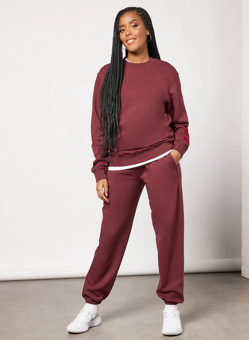 Les Girls Les Boys Basic Oversized Sweatshirt Maroon