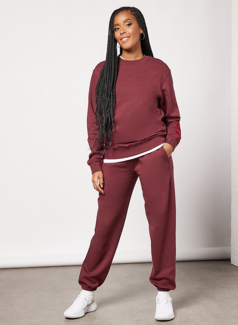 ليس جيرلز ليس بويز - Basic Oversized Sweatshirt Maroon - Image 1
