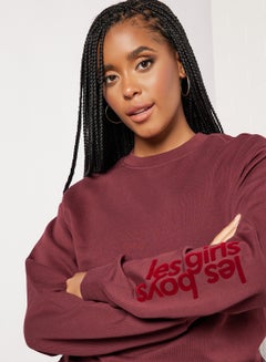 Basic Oversized Sweatshirt Maroon - v1646301697/N50315022V_3