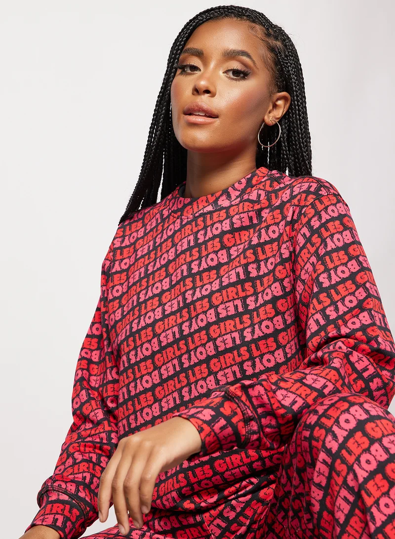 ليس جيرلز ليس بويز Graphic Wordmark Print Sweatshirt Multicolour