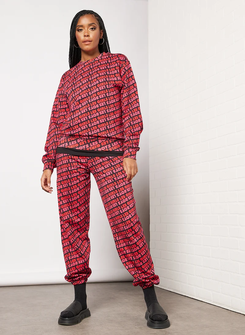 ليس جيرلز ليس بويز Graphic Wordmark Print Sweatshirt Multicolour