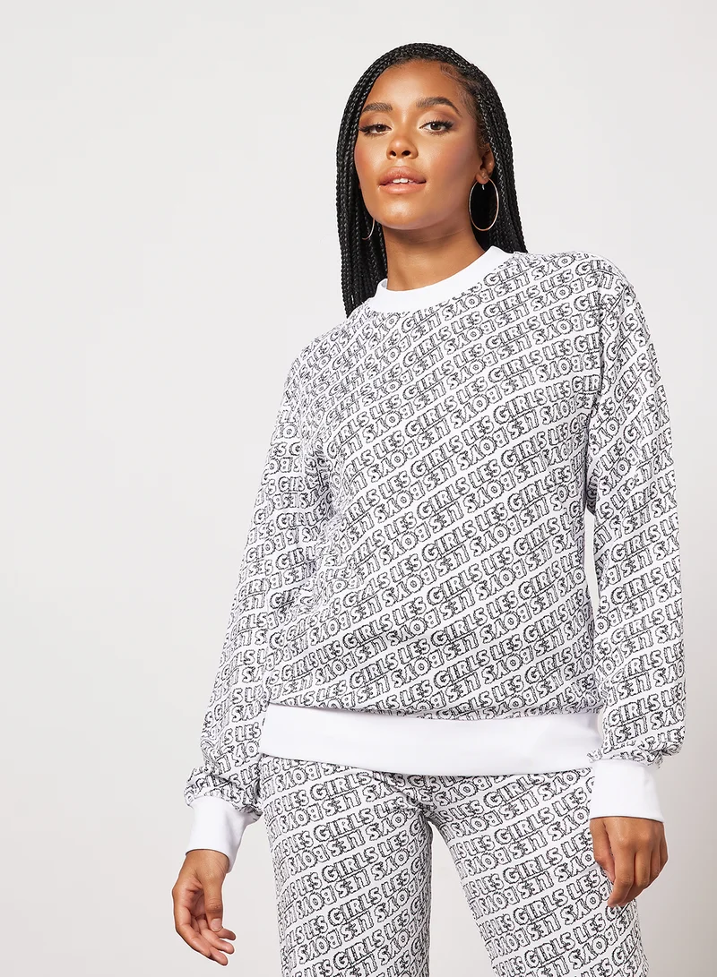 ليس جيرلز ليس بويز All-Over Print Sweatshirt