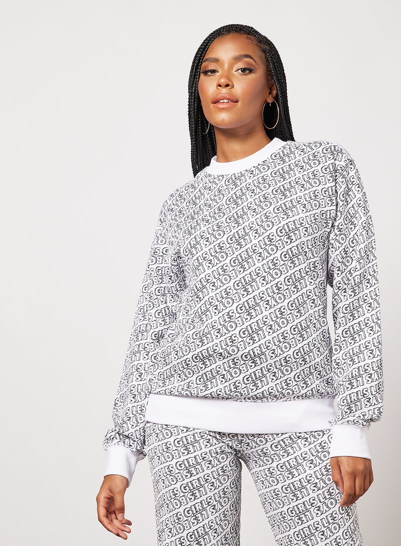 Les Girls Les Boys - All-Over Print Sweatshirt White - Image 1