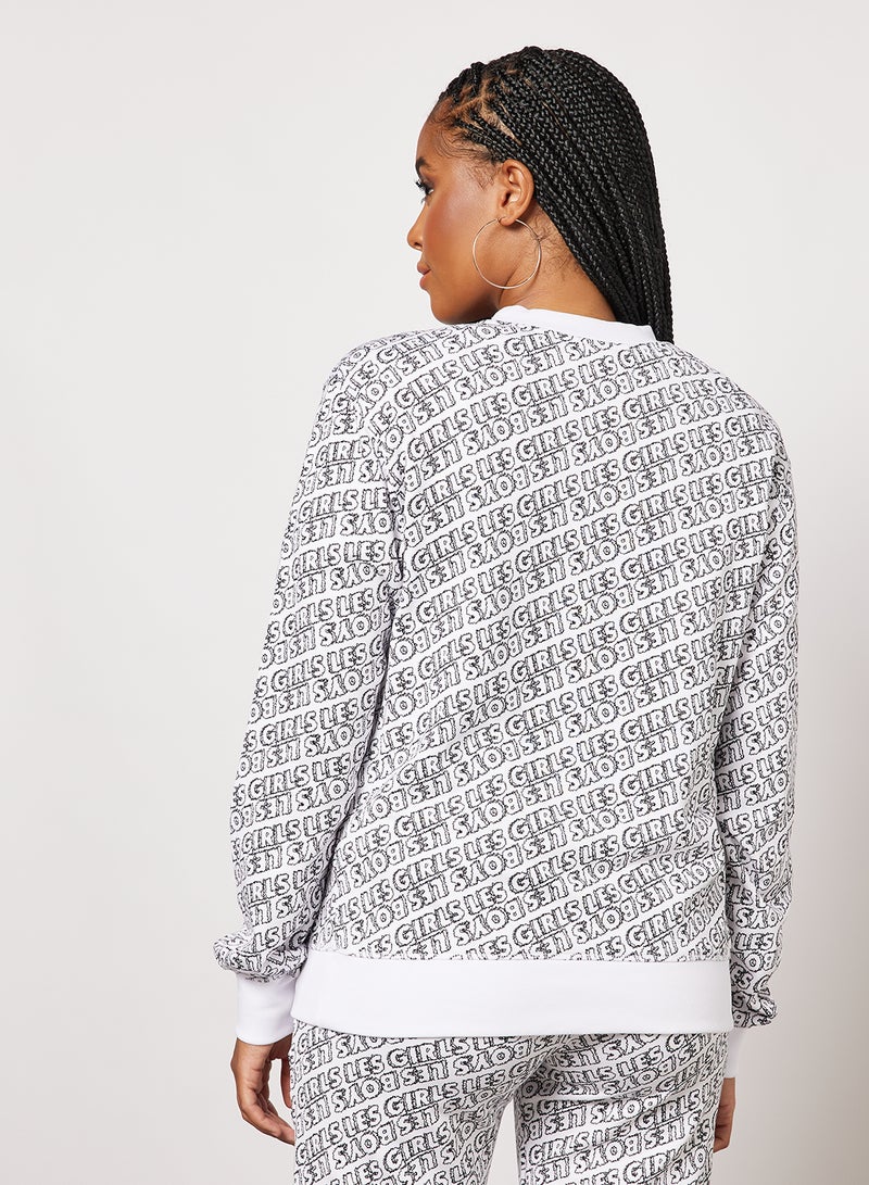 Les Girls Les Boys - All-Over Print Sweatshirt White - Image 1
