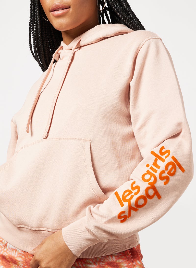 Les Girls Les Boys Basic Logo Hoodie Pink  - Image 3