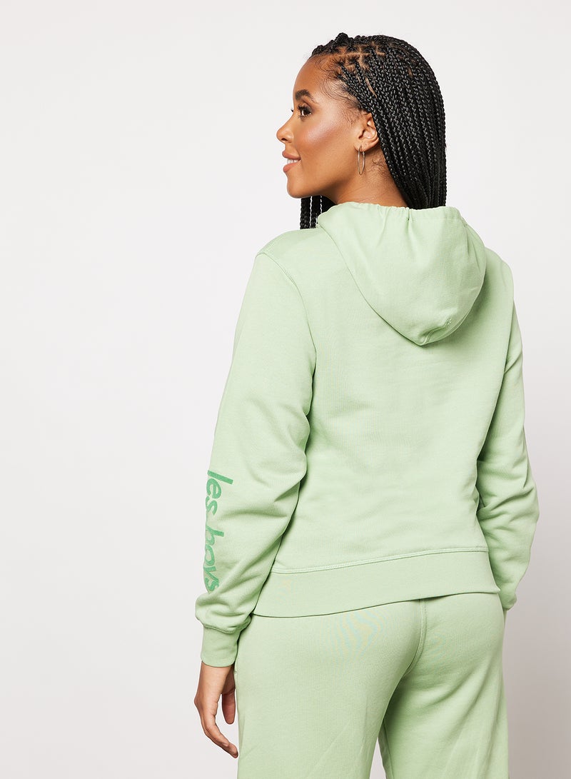 Les Girls Les Boys Basic Logo Hoodie Green  - Image 2