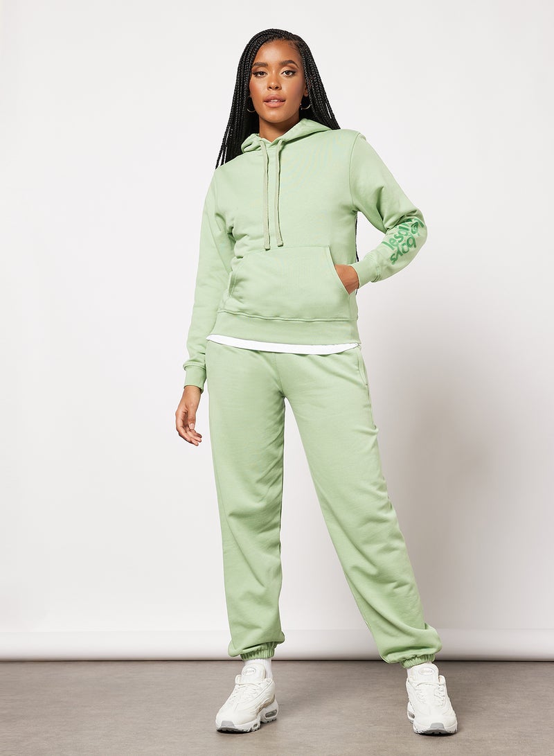 Les Girls Les Boys Basic Logo Hoodie Green  - Image 4