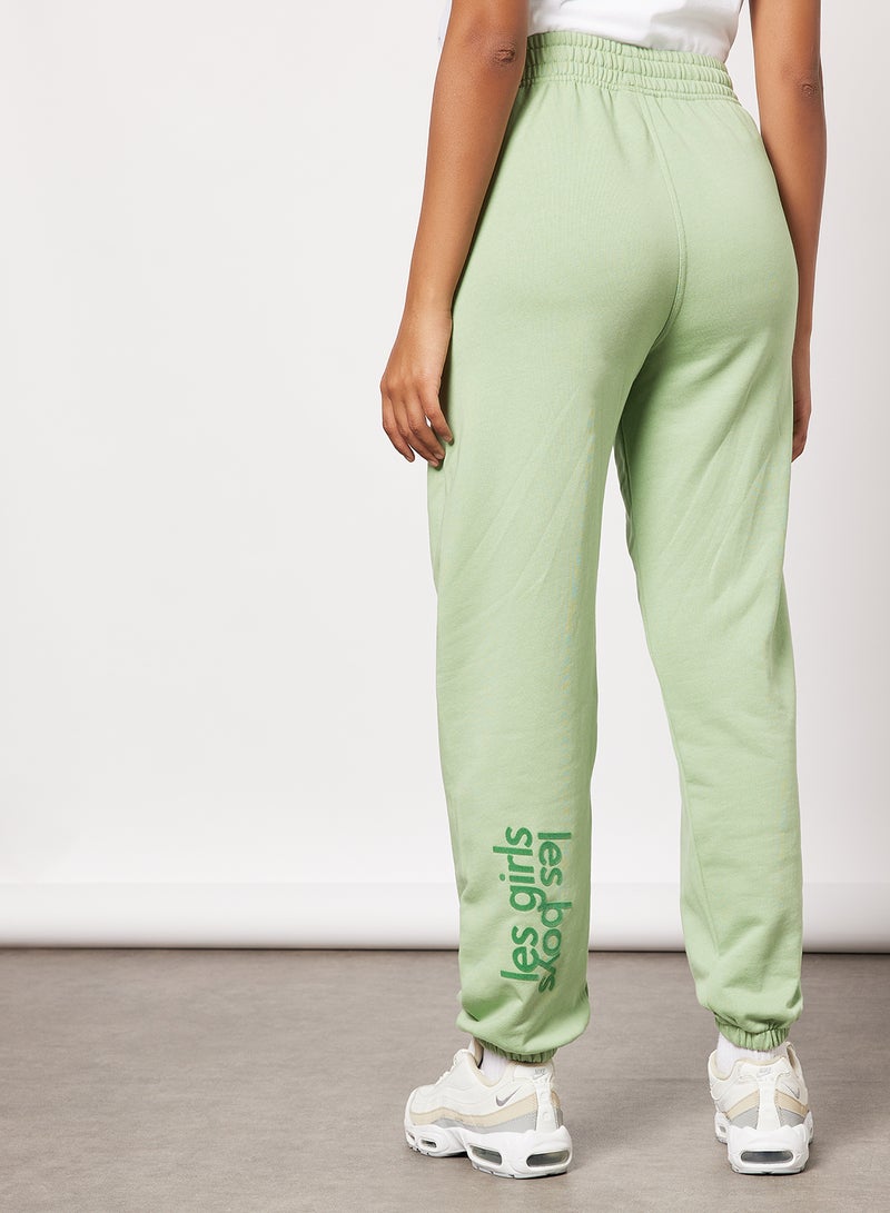Les Girls Les Boys - Basic Loose Fit Sweatpants Green - Image 1