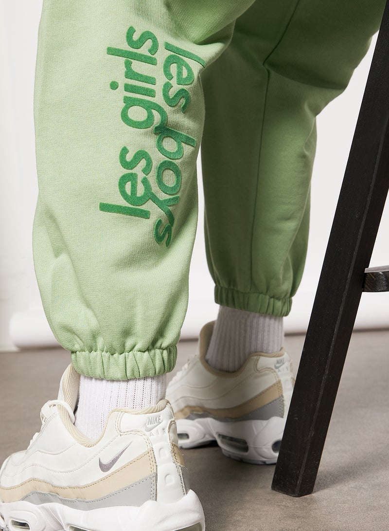 Les Girls Les Boys - Basic Loose Fit Sweatpants Green - Image 1