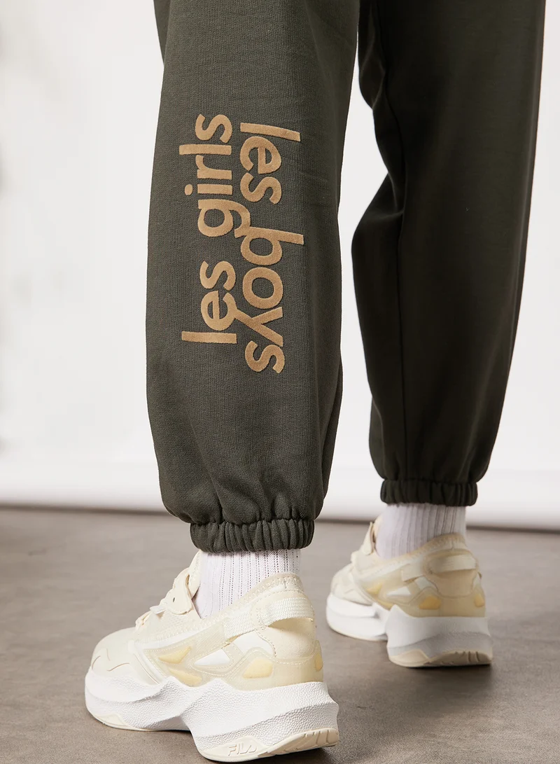ليس جيرلز ليس بويز Basic Loose Fit Sweatpants Green