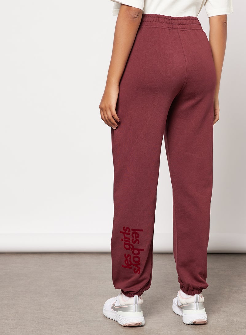 Les Girls Les Boys - Basic Loose Fit Sweatpants Maroon - Image 1
