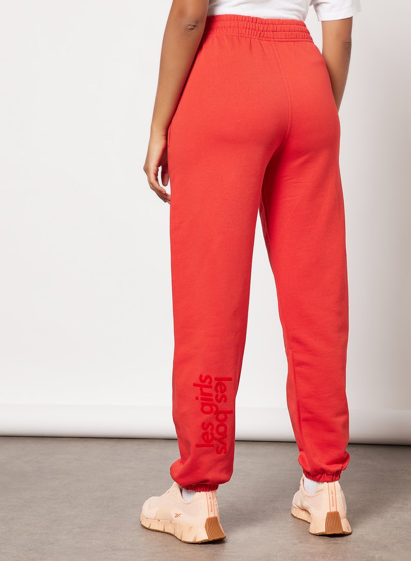 Les Girls Les Boys - Basic Loose Fit Sweatpants Red - Image 1