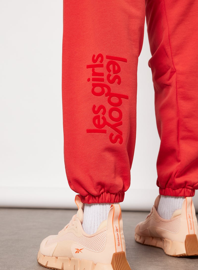 Les Girls Les Boys - Basic Loose Fit Sweatpants Red - Image 1