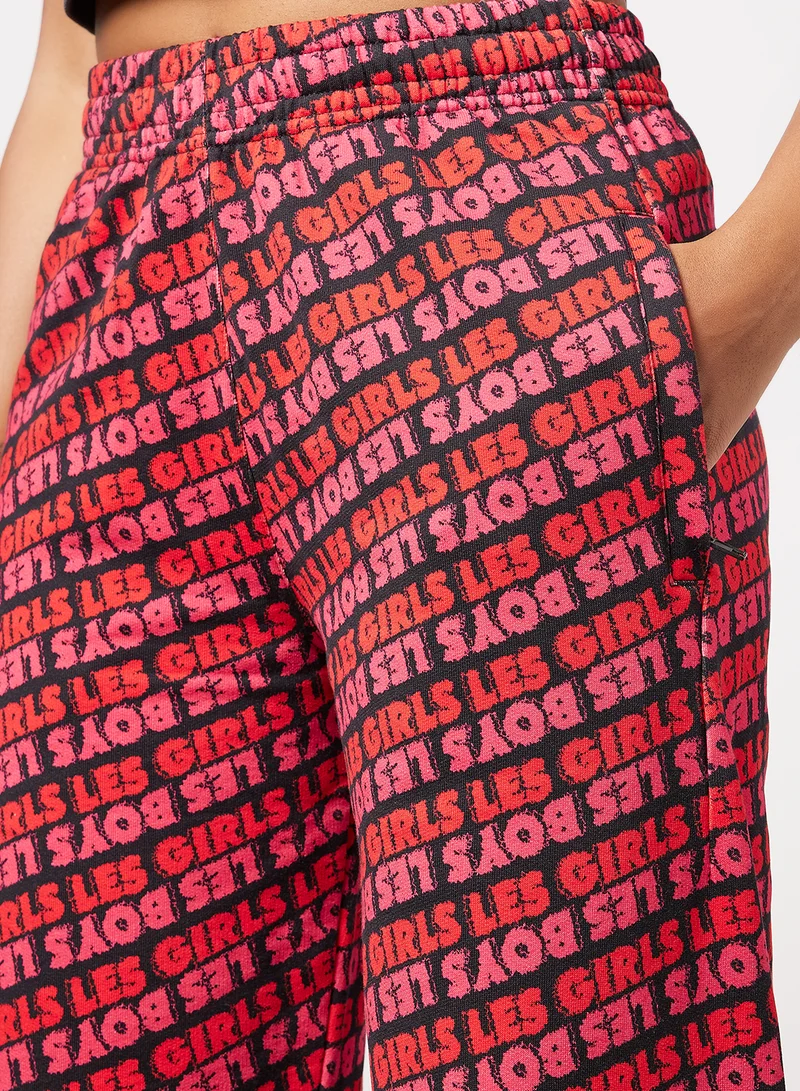 Les Girls Les Boys Graphic Wordmark Print Joggers Multicolour