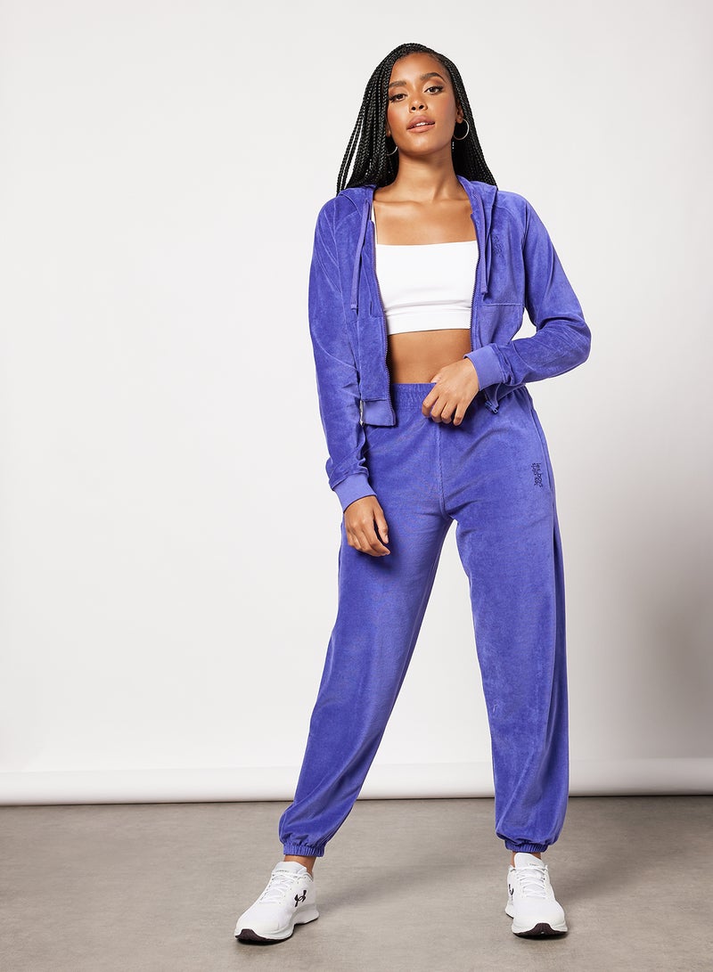 Les Girls Les Boys - Velour Loose Fit Sweatpants Blue - Image 1