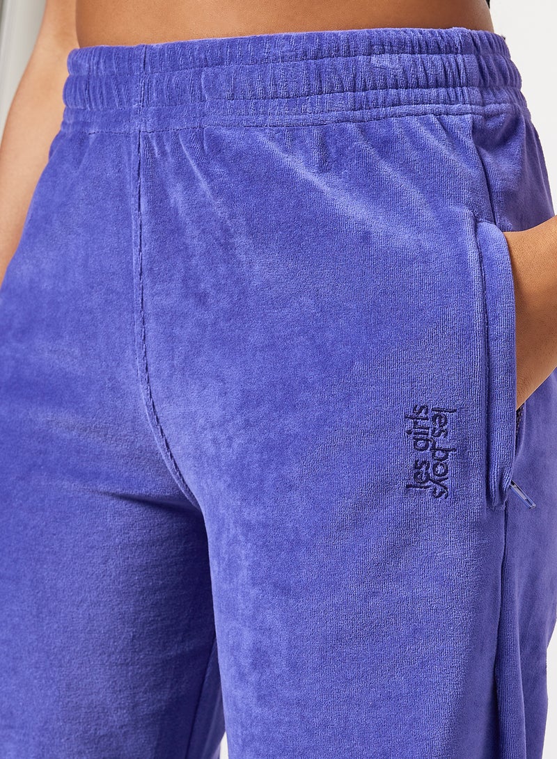 Les Girls Les Boys - Velour Loose Fit Sweatpants Blue - Image 1