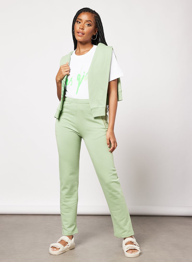 Les Girls Les Boys - Straight Leg Sweatpants Green - Image 1