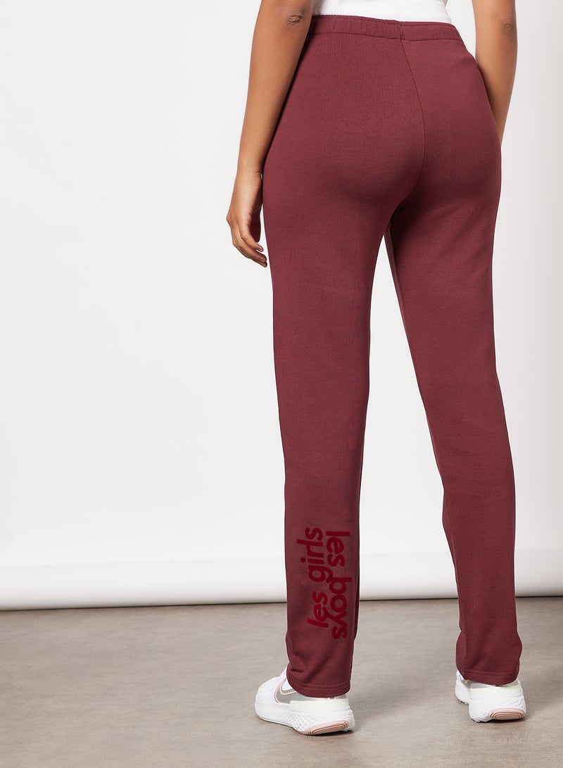 Les Girls Les Boys - Straight Leg Sweatpants Maroon - Image 1