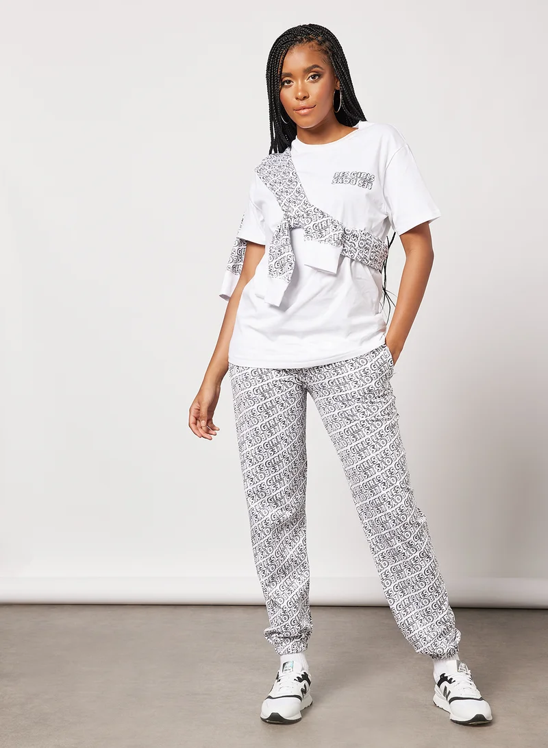 ليس جيرلز ليس بويز All-Over Print Joggers White