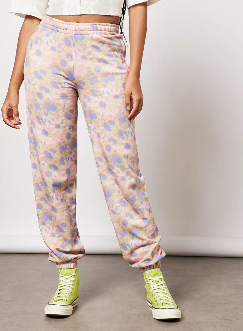 Les Girls Les Boys Hazy Daisy Print Joggers