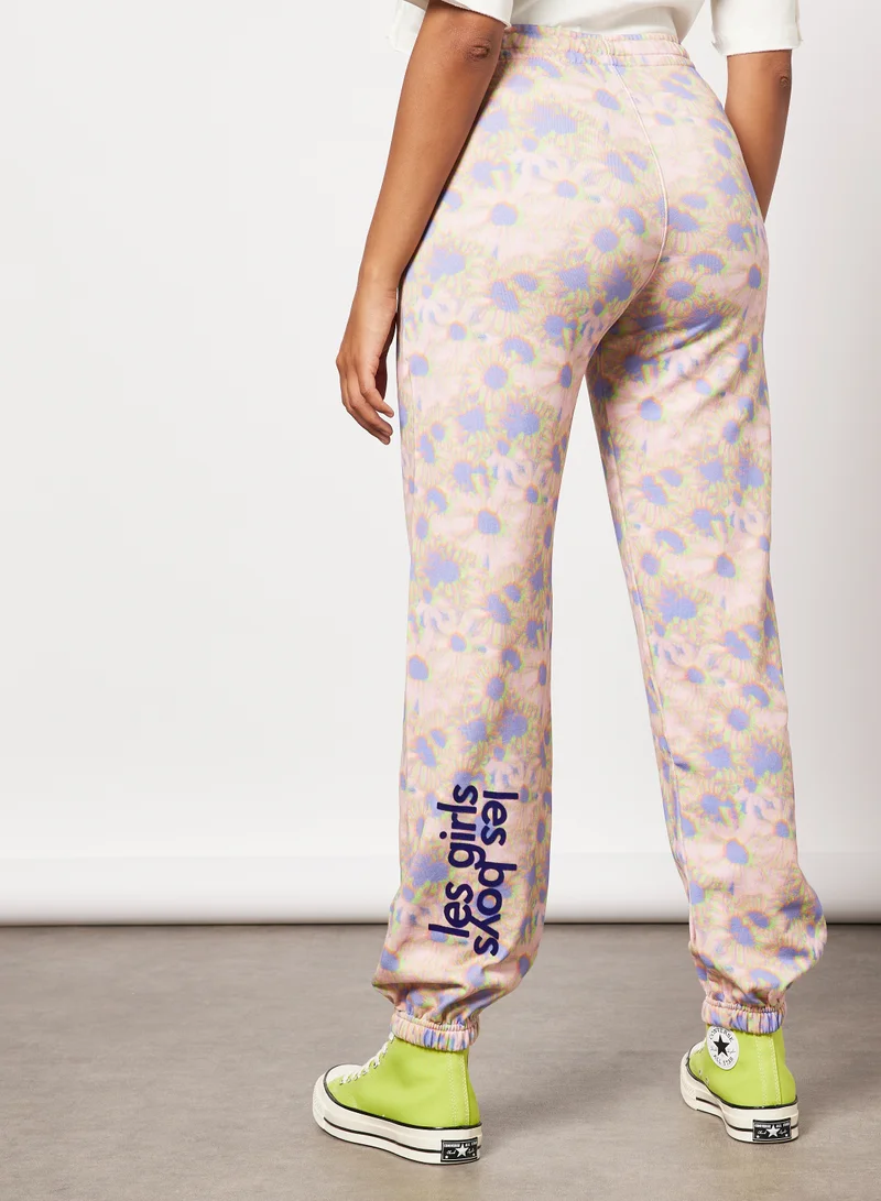 Les Girls Les Boys Hazy Daisy Print Joggers