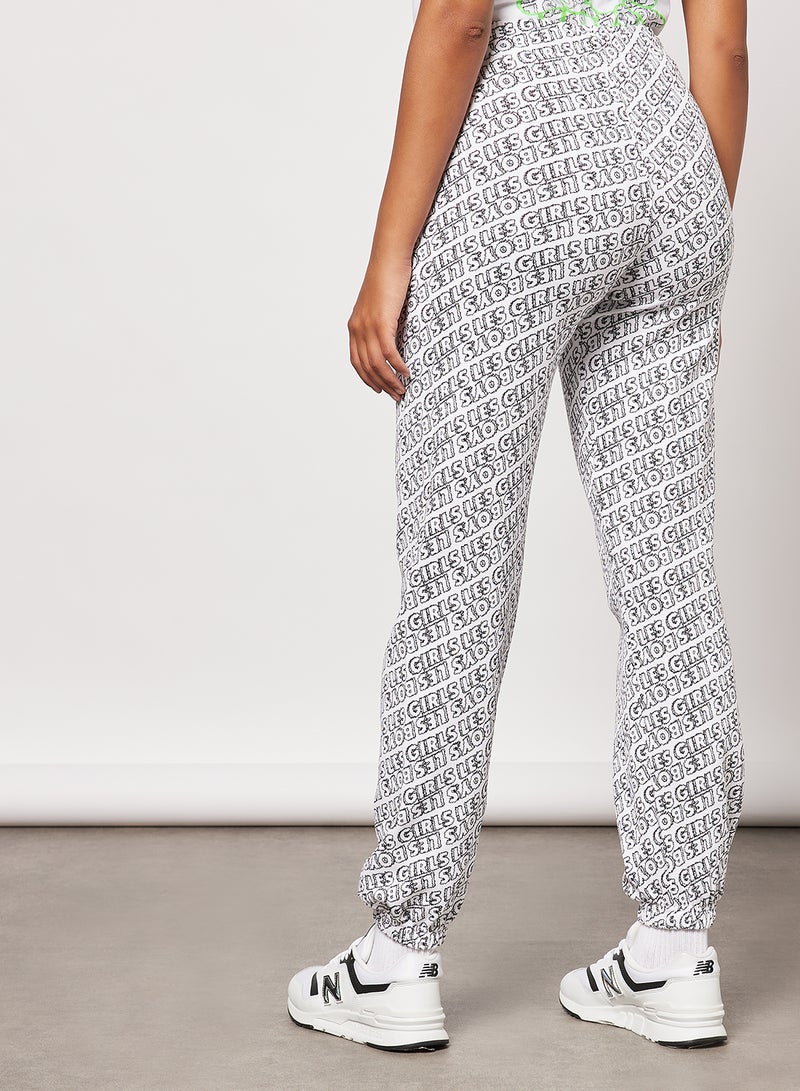 Les Girls Les Boys All-Over Print Joggers White  - Image 2