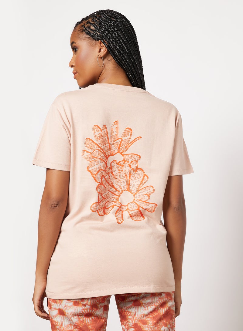 Les Girls Les Boys - Daisy Graphic Print T-Shirt Pink - Image 1