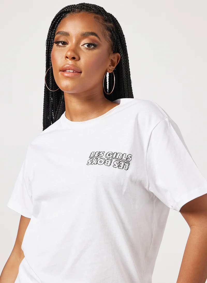 Les Girls Les Boys Daisy Graphic Print T-Shirt White