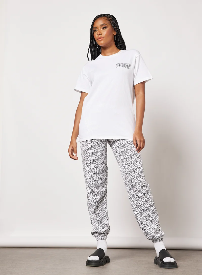Les Girls Les Boys Daisy Graphic Print T-Shirt White