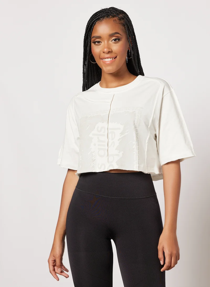 Les Girls Les Boys Deconstructed Cropped T-Shirt