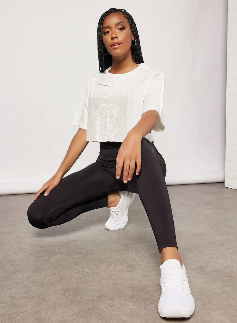 Les Girls Les Boys Deconstructed Cropped T-Shirt White