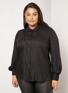 Vero Moda Curve Curve Plumeti Shirt Black  - Image 1