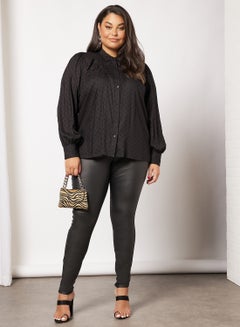 Vero Moda Curve Curve Plumeti Shirt Black  - Image 4