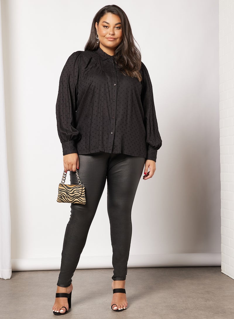 Vero Moda Curve Curve Plumeti Shirt Black  - Image 4