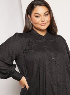 Vero Moda Curve Curve Plumeti Shirt Black  - Image 3