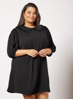 Vero Moda Curve Curve Knitted Puff Sleeve Dress Black  - Image 1