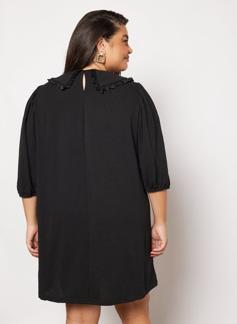 Vero Moda Curve Curve Knitted Puff Sleeve Dress Black  - Image 2