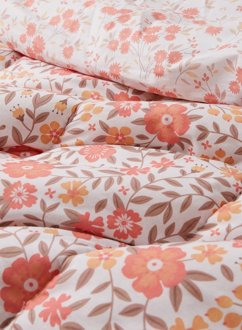 Amal 3-Piece Comforter Set - 100% Cotton King Size All Season Everyday Use Bedding Set 1 Comforter 2 Pillow Covers Cotton Orange King centimeter  - Image 3