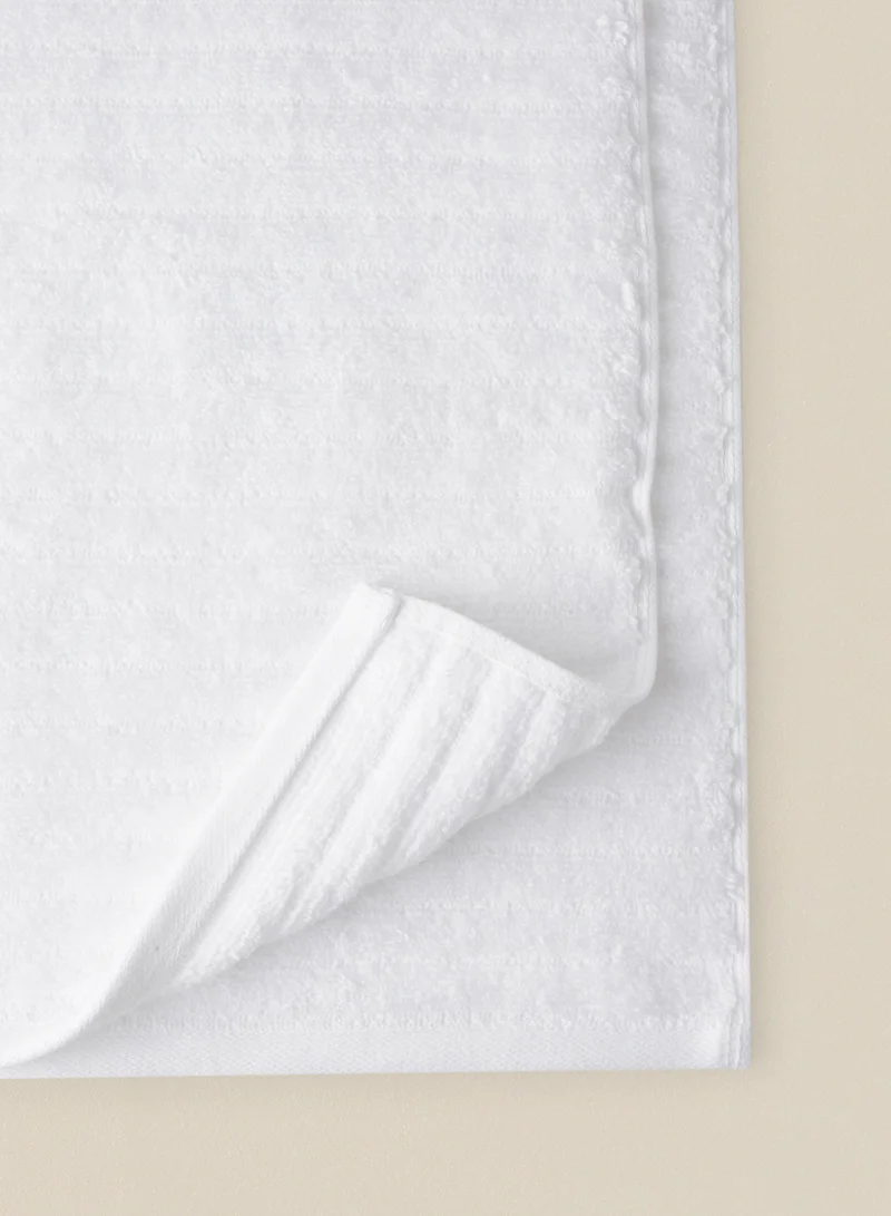 Noon East 10 Piece Bathroom Towel Set - 450 GSM 100% Cotton Ribbed - 10 Hand Towel - Highly Absorbent - Fast Dry White 40 x 70cm