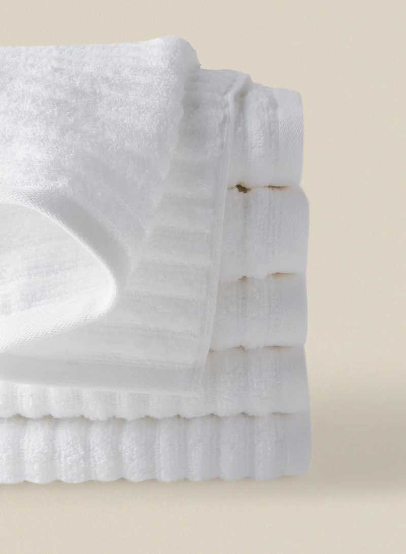 Noon East 10 Piece Bathroom Towel Set - 450 GSM 100% Cotton Ribbed - 10 Hand Towel - Highly Absorbent - Fast Dry White 40 x 70cm