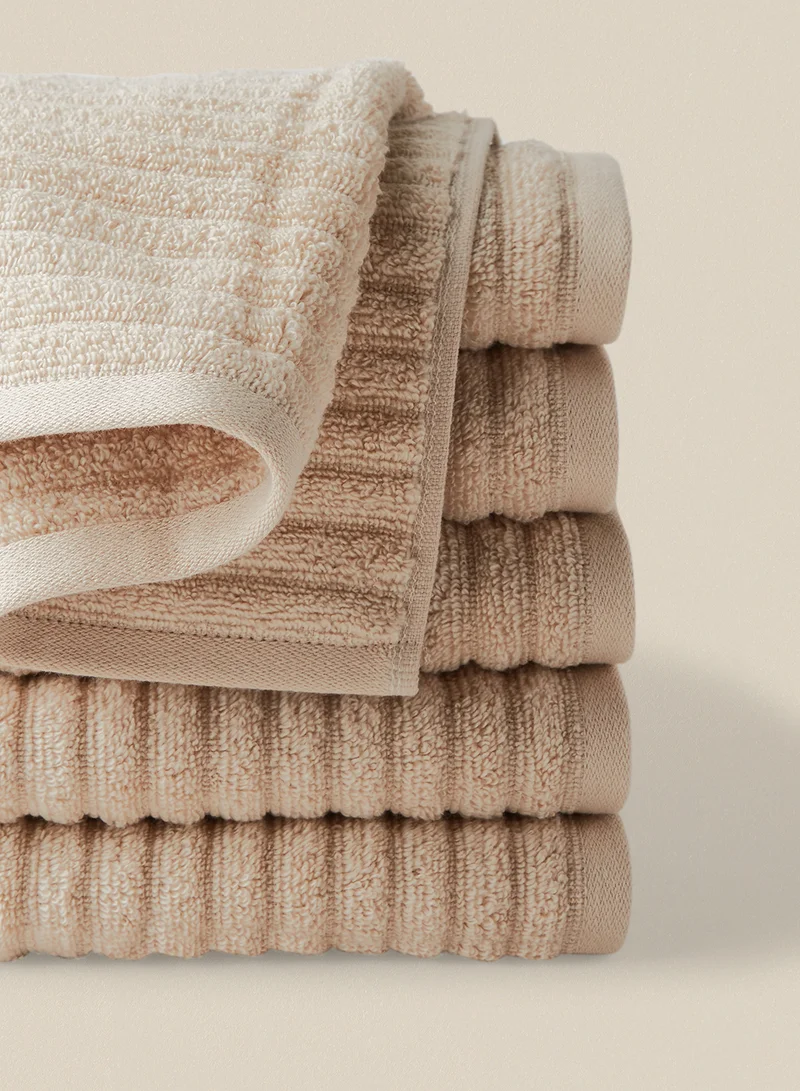 Noon East 10 Piece Bathroom Towel Set - 450 GSM 100% Cotton Ribbed - 10 Hand Towel - Highly Absorbent - Fast Dry Linen 40 x 70cm