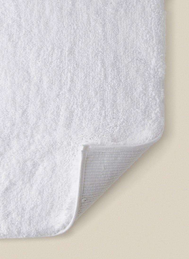 Noon East - Bath Mat - 100% Polyester 1500 GSM - Urban Living Charisma Bathroom Mat - Hot Melt Backing - Soft And Cushion White 50 x 80cm - Image 1
