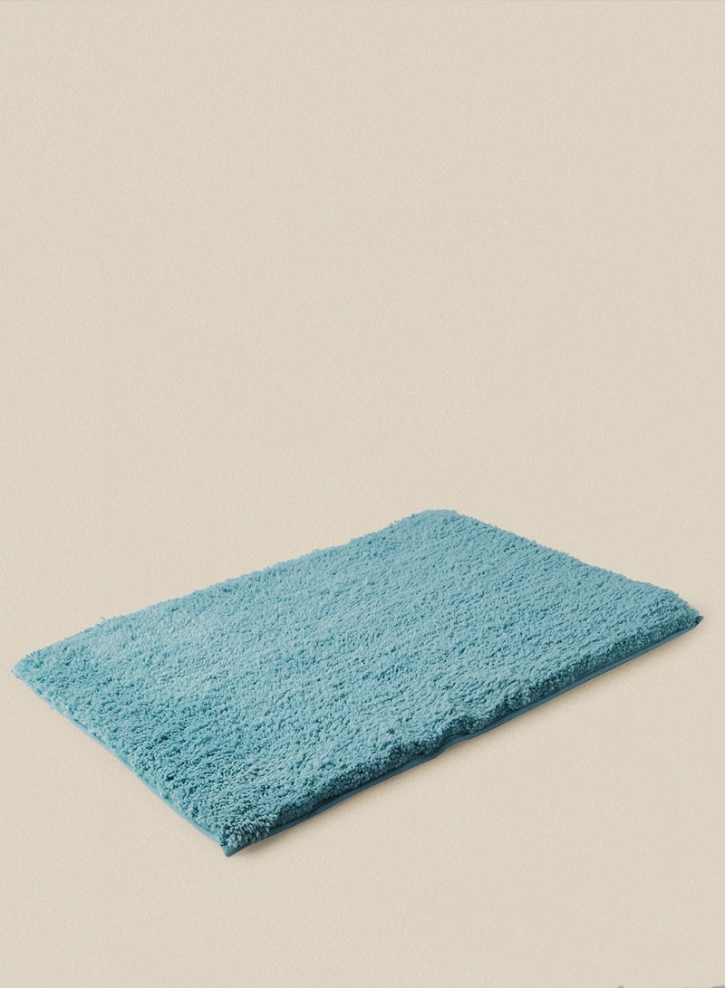 Noon East - Bath Mat - 100% Polyester 1500 GSM - Urban Living Charisma Bathroom Mat - Hot Melt Backing - Soft And Cushion Pacific Blue 50 x 80cm - Image 1