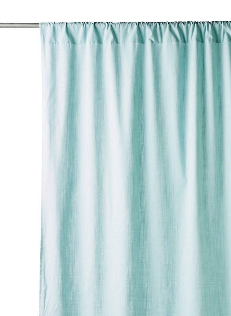 Noon East - Cotton Rich Home Essential Mietta Slub Textured Curtain Pair Aqua 137 x 240cm - Image 1