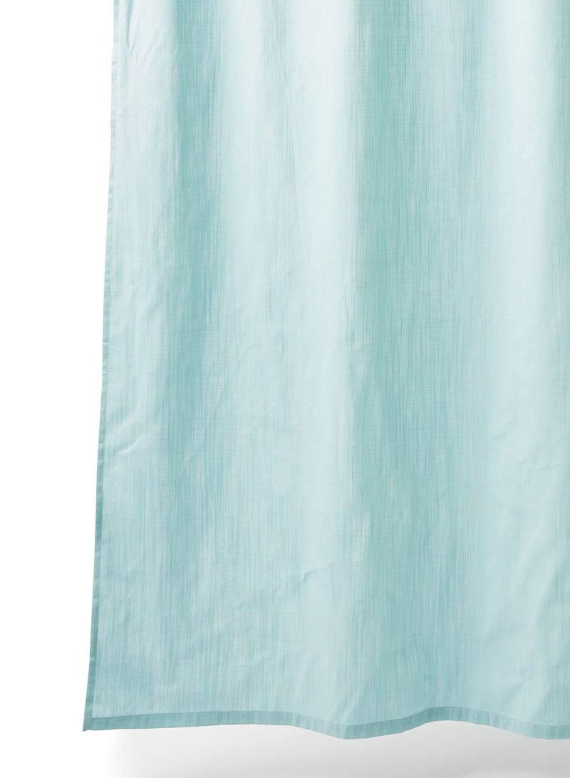 Noon East - Cotton Rich Home Essential Mietta Slub Textured Curtain Pair Aqua 137 x 240cm - Image 1