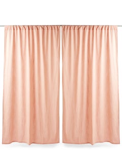 Home Essential Cotton Rich Mietta Slub Textured Curtain Pair Coral 137 x 240cm - v1646303262/N45397043A_2