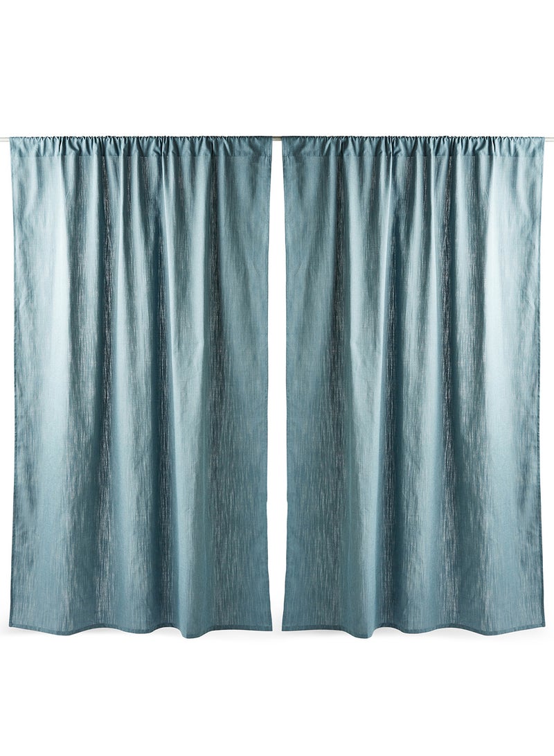 Cotton Rich Home Essential Mietta Slub Textured Curtain Pair Indigo 137 x 240cm - v1646303263/N45397044A_2